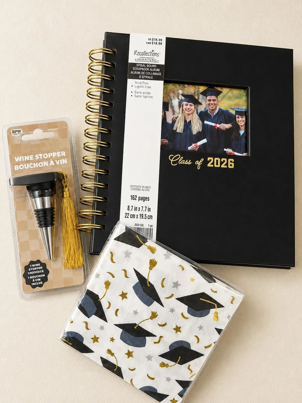 Recollections Class of 2026 Black Spiral Graduation Memory Album
